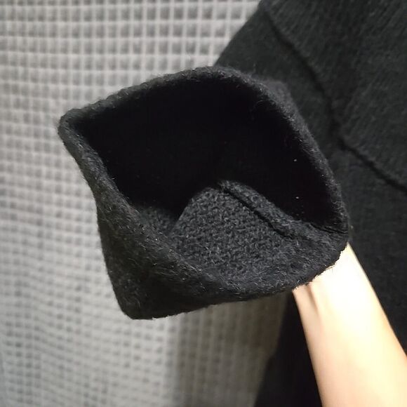 Alpaca Cardigan Cape Sweater SzM 3/4Sleeve Kenar Knit Cozy Basic Capsule Cottage - Picture 11 of 16